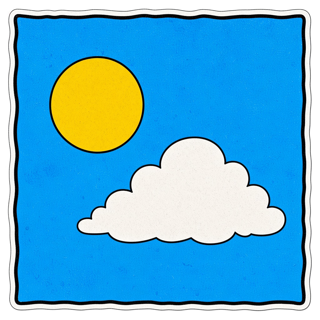 A flat blue sky