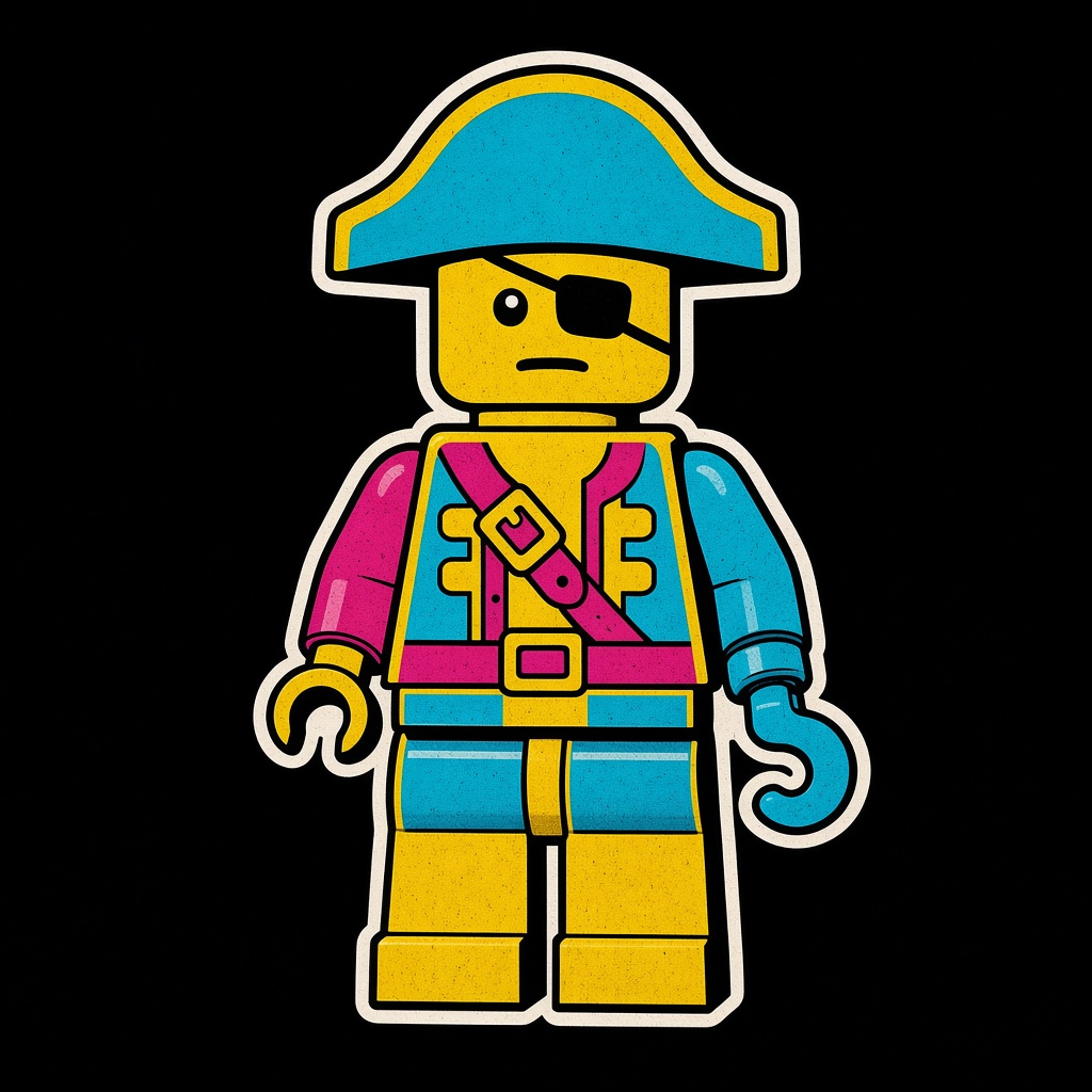 A blocky toy pirate