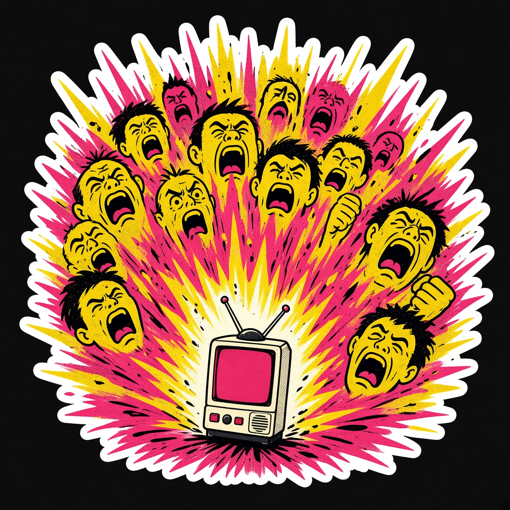 A tiny phone erupting into a crowd